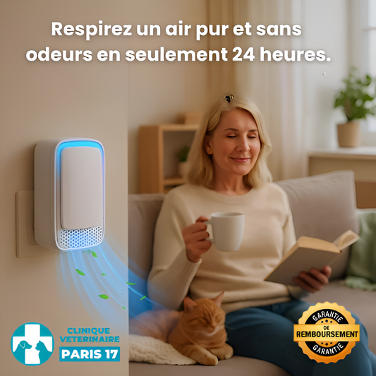 Éliminez les odeurs d’urine d’animaux, les squames et les poils dans l'air, gardez votre maison plus fraîche en seulement 24H.
